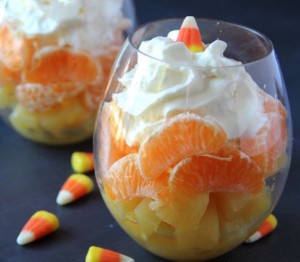 candy corn fruit cup