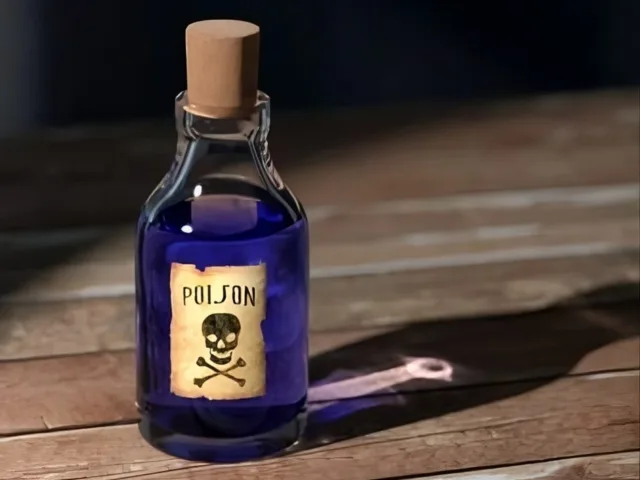 Bottle representing heavy metal toxins affecting the thyroid